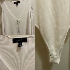 Forever 21 white longsleeve bodysuit